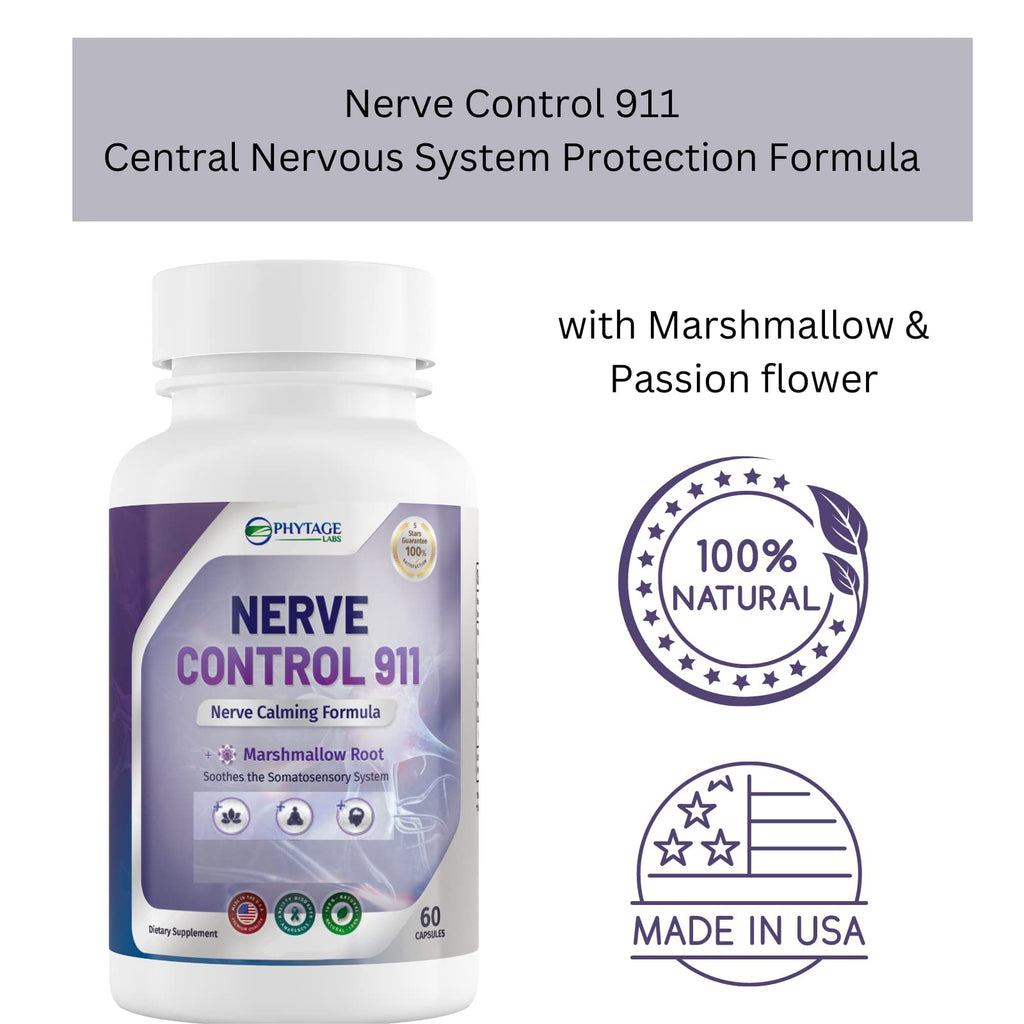 Nerve Control 911 - Natural Plant Based Nerve Health Supplement (60 Capsules)