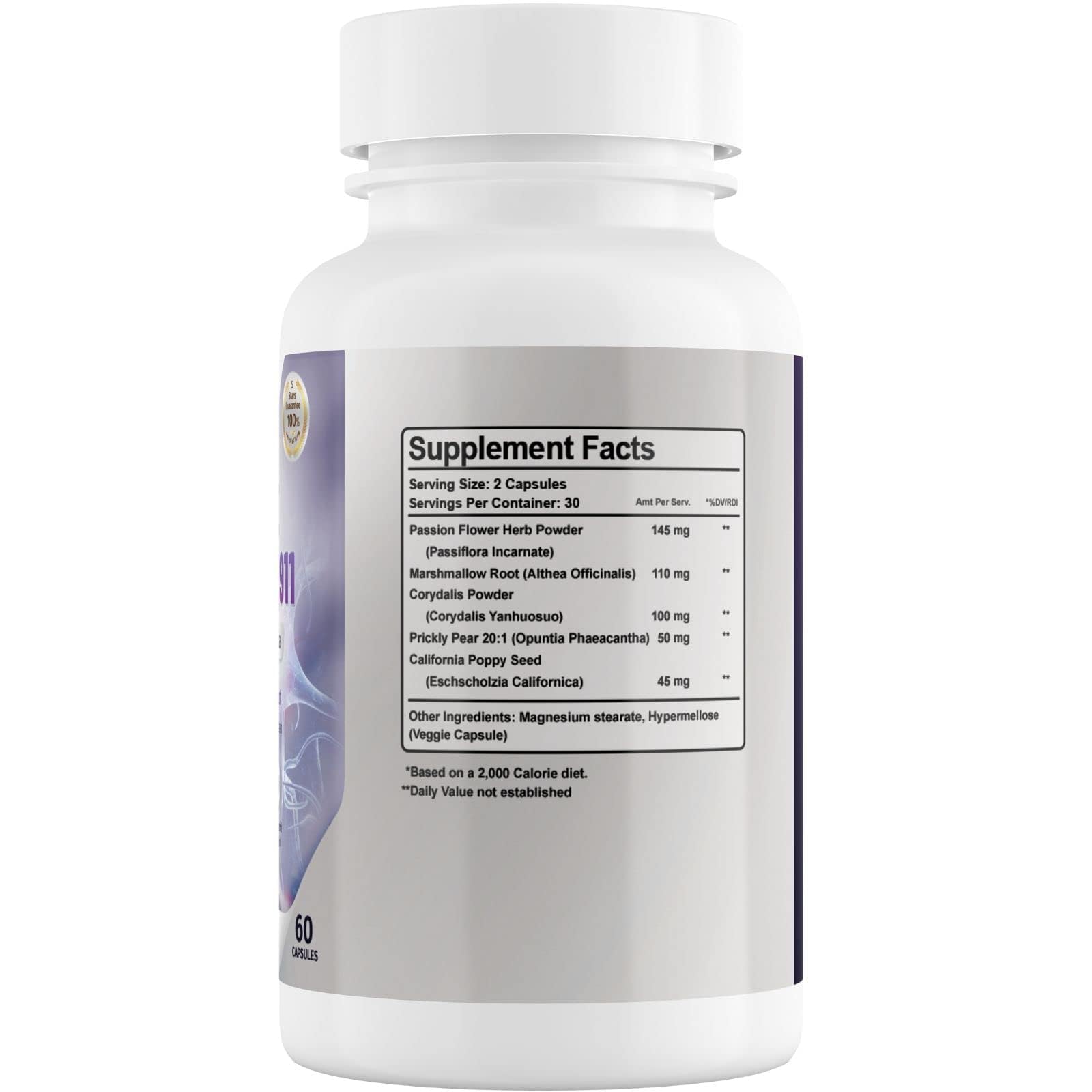 Nerve Control 911 - Natural Plant Based Nerve Health Supplement (60 Capsules)