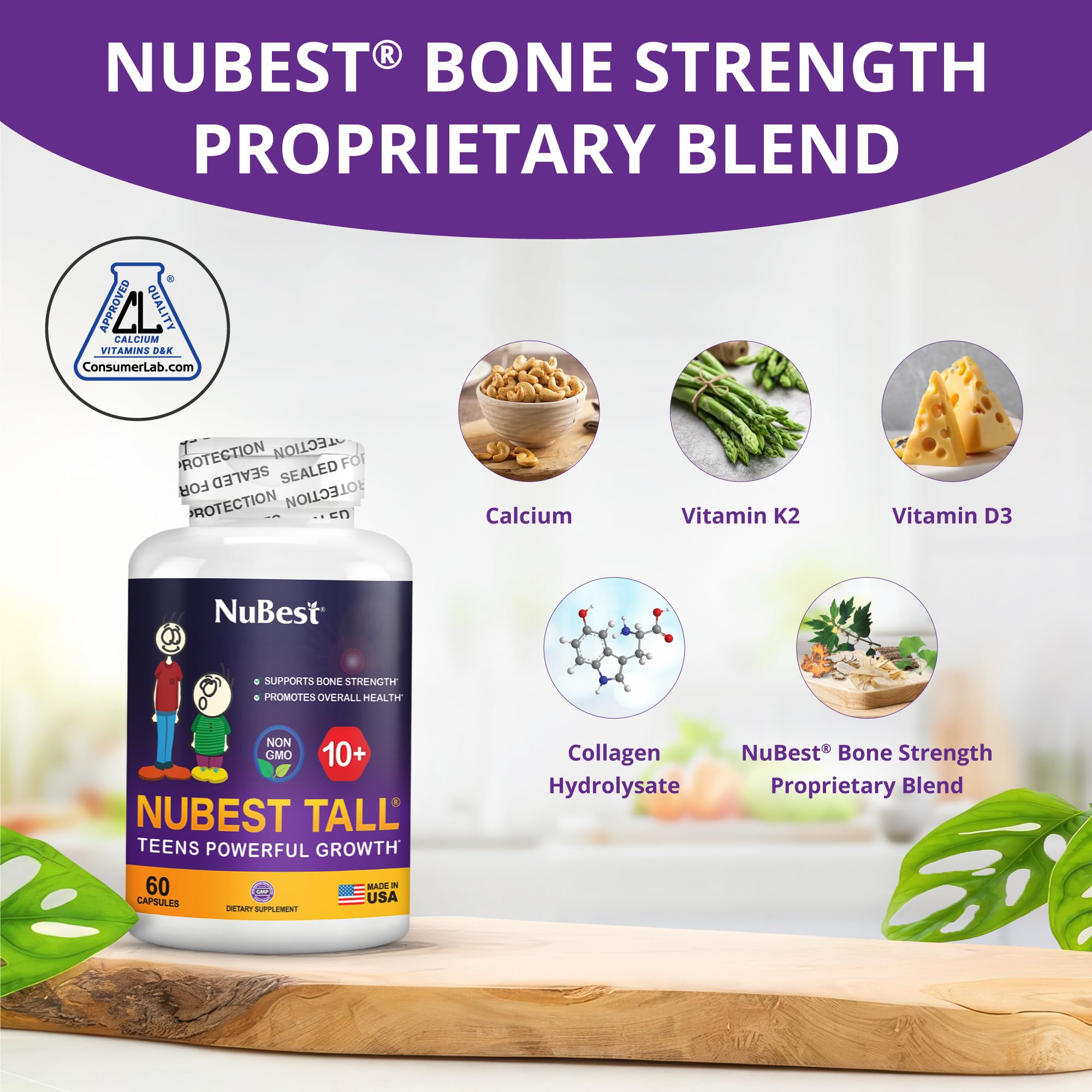 NuBest Tall 10+ powerful growth support for teens 60 capsules